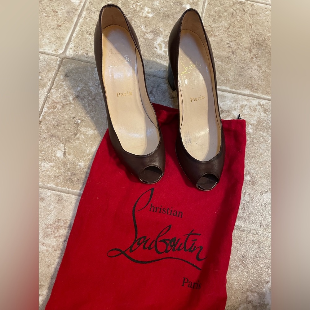 Christian Louboutin peep toe heels